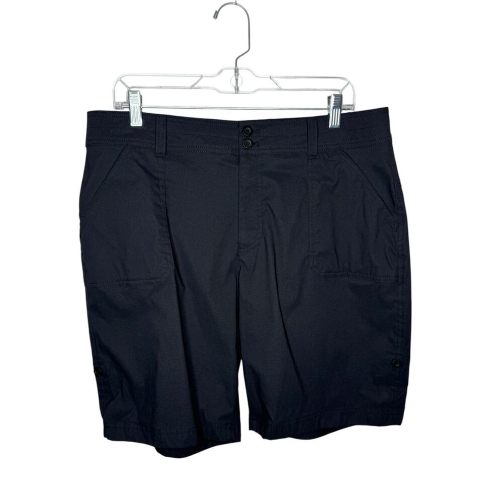 EDDIE BAUER / black rolled hem bermuda outdoor hiking shorts / 14